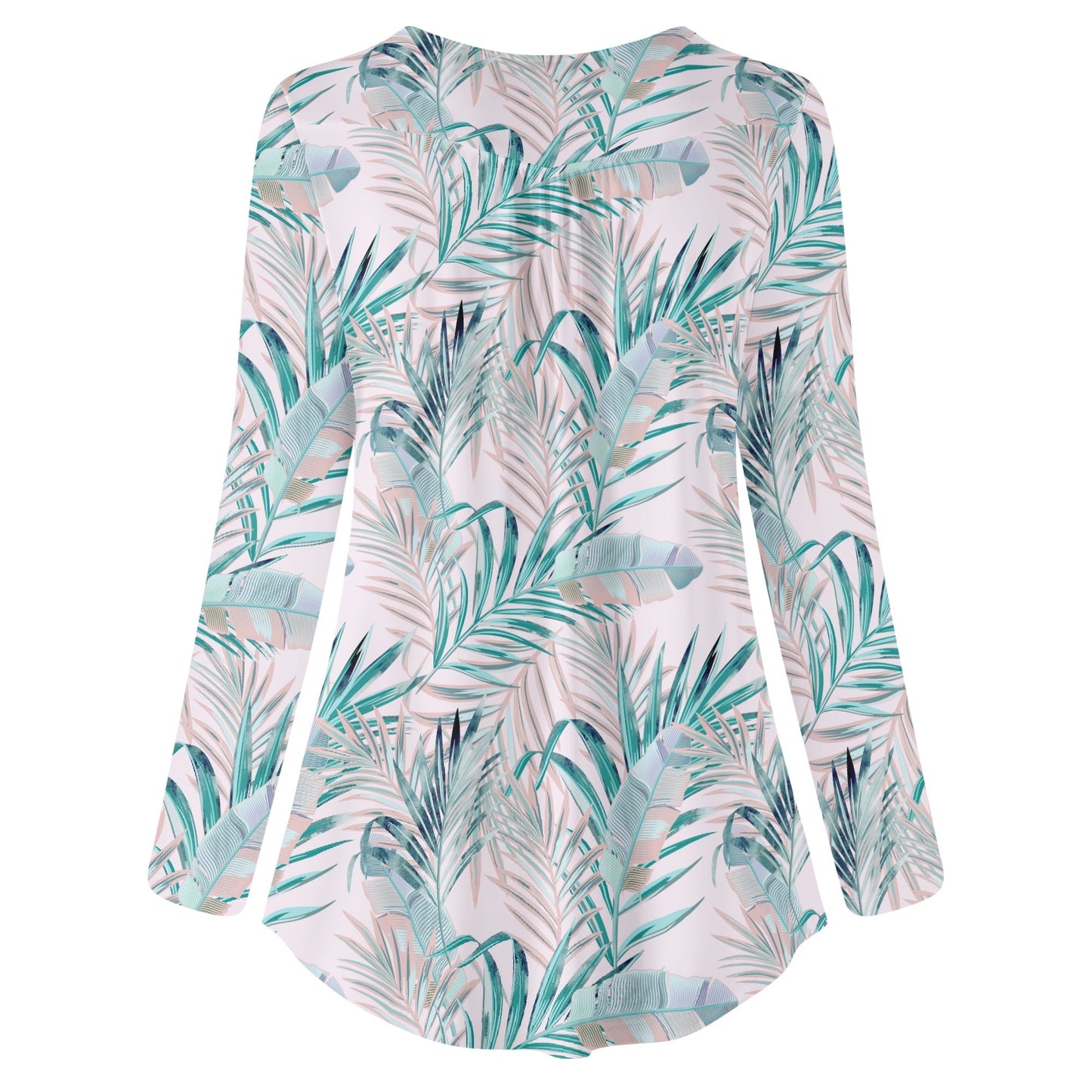 Tropical Dreams | Women's Long Sleeve Loose Flare Blouse - Avail in Plus Sizes