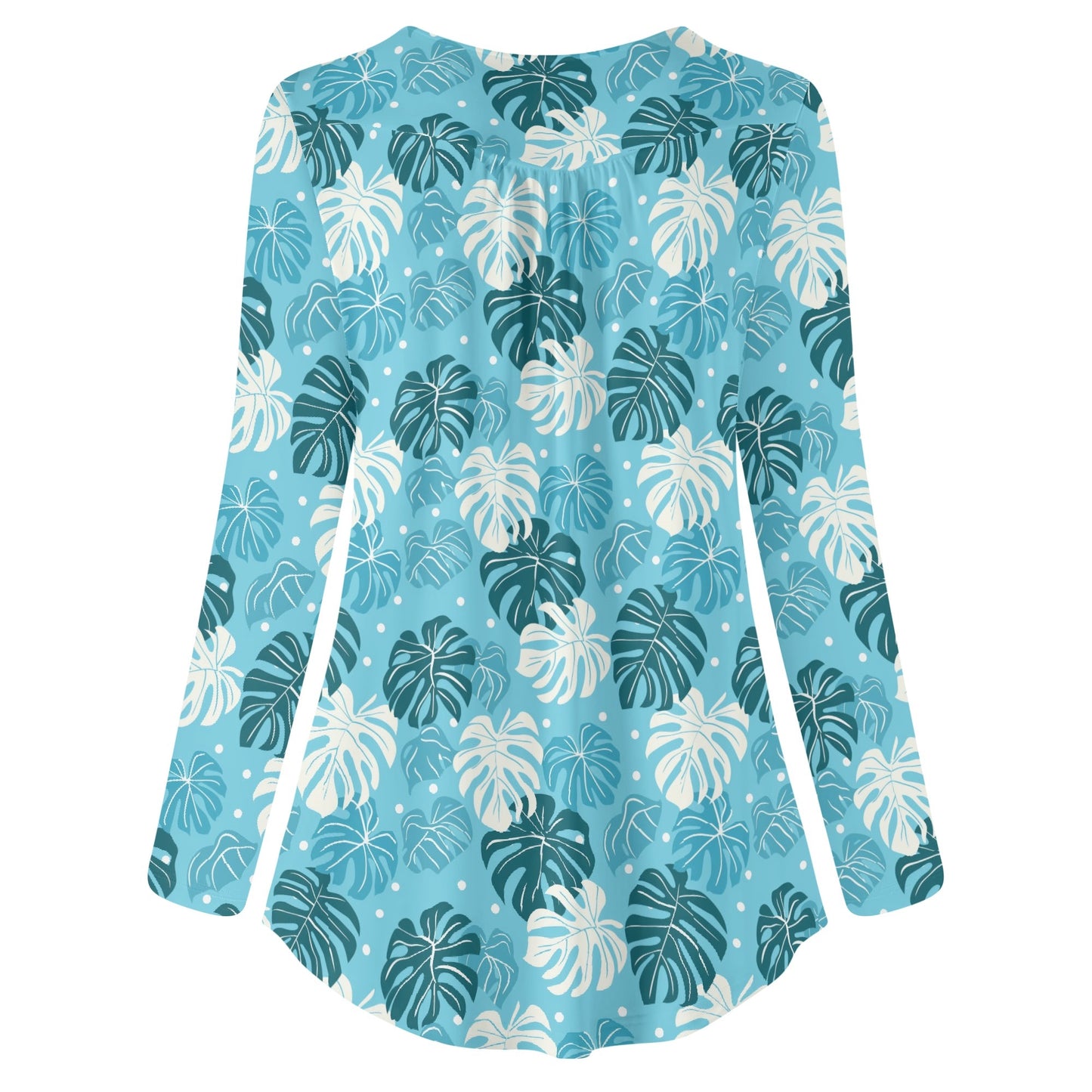 Tropical Dreams | Women's Long Sleeve Loose Flare Blouse - Avail in Plus Sizes