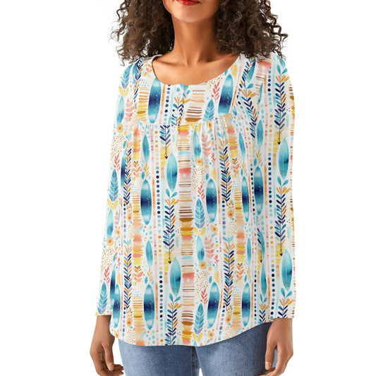 BOHO Prints | Women's Long Sleeve Loose Flare Blouse