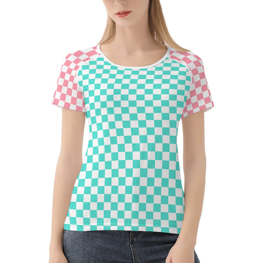 Retro Checkers | Womens Short-Sleeve T-Shirt – Soft & Stylish