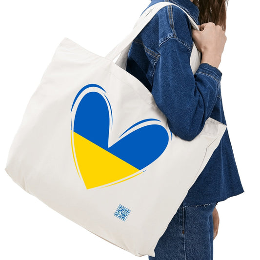 Love For Ukraine | 100% Cotton Tote Bag - Ukraine Flag - Eco-Friendly