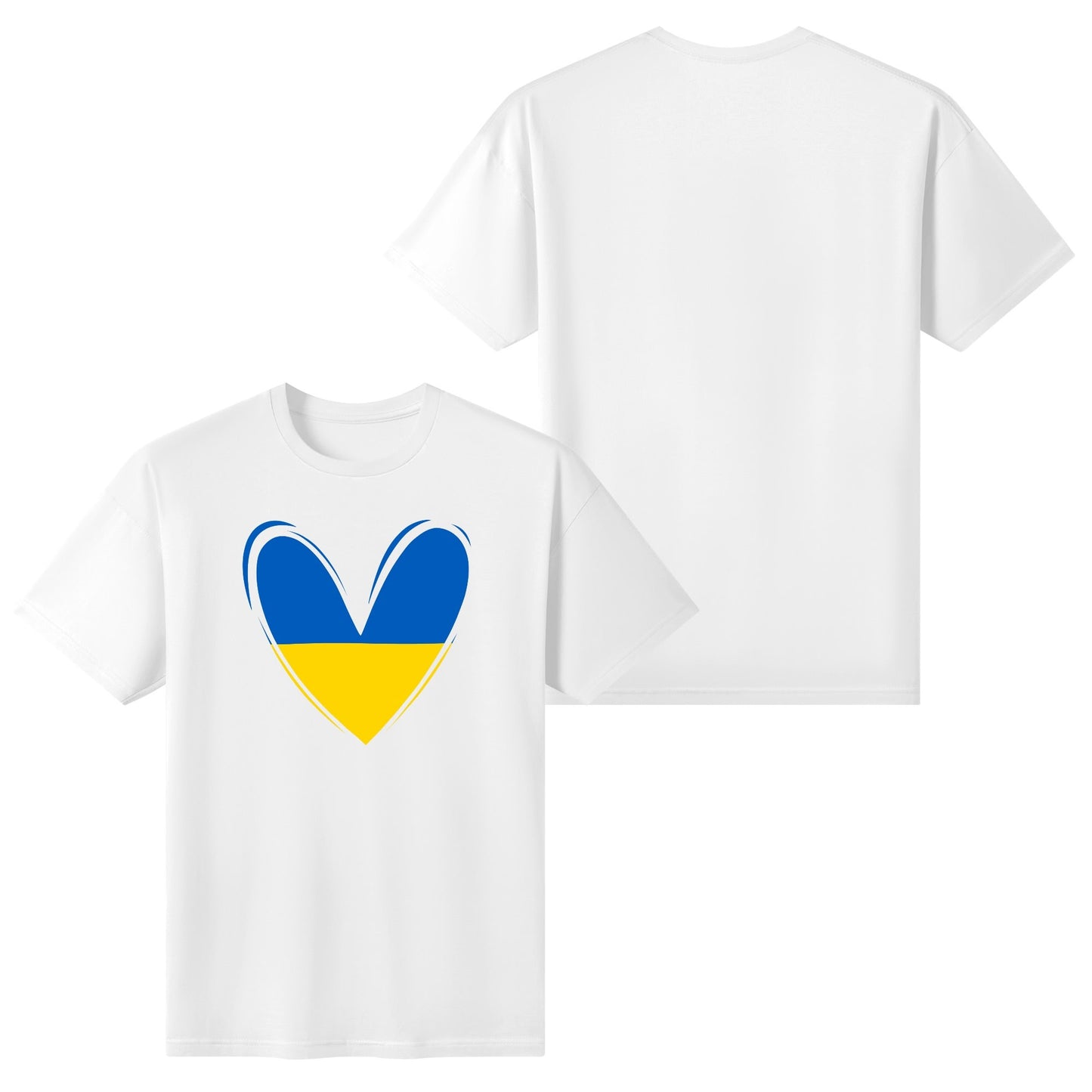 Love For Ukraine | Womens 100% Soft Cotton T-Shirt - Ukraine Flag