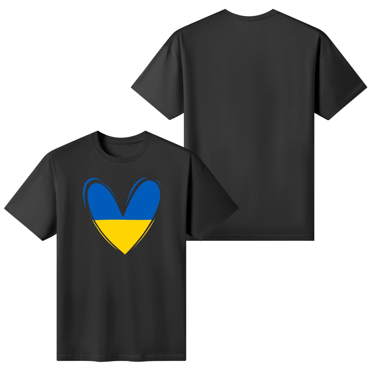 Love For Ukraine | Womens 100% Soft Cotton T-Shirt - Ukraine Flag