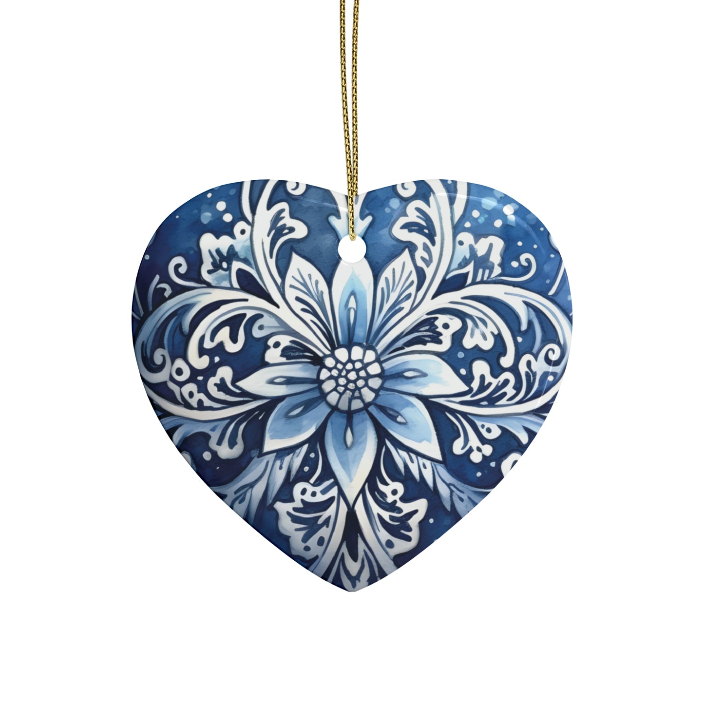 Blue Swirl Ceramic Christmas Ornament (1pcs, 5pcs, 10pcs, 20pcs)