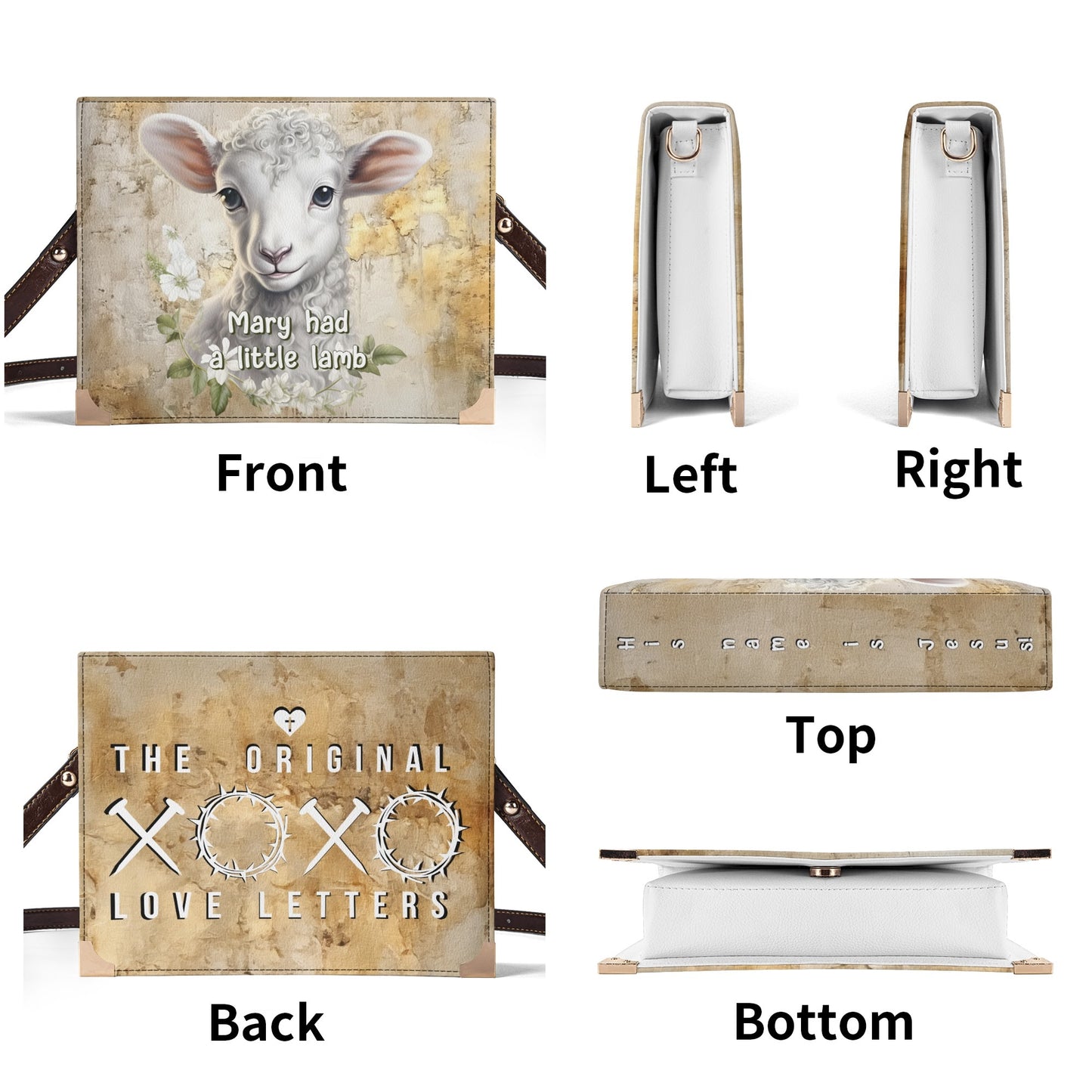 Mary Had A Little Lamb: His Name Is Jesus! | Crossbody Bible Bag - Hands-Free Book Carrier - The Original Love Letters