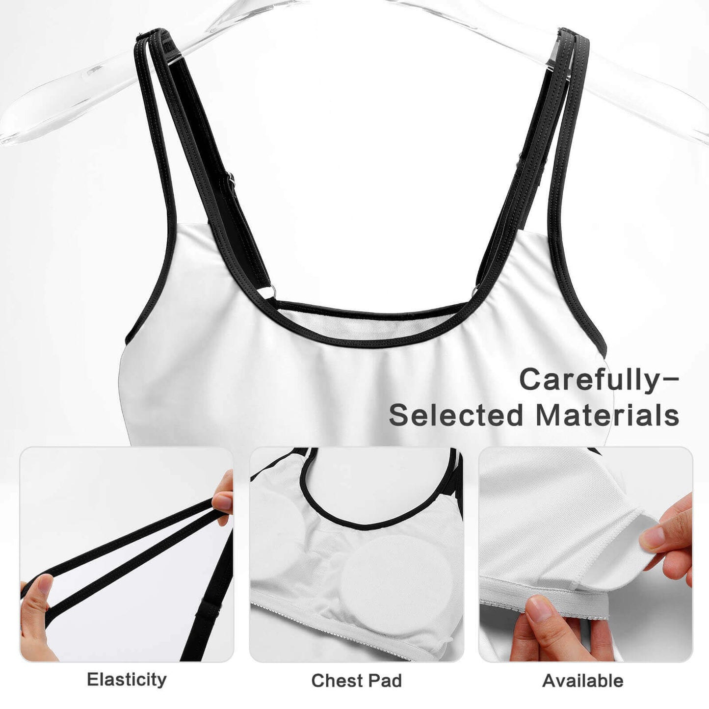 Hiding Kitten | Plus Size Women Tankini 2-Piece Swimsuit - Black bottoms