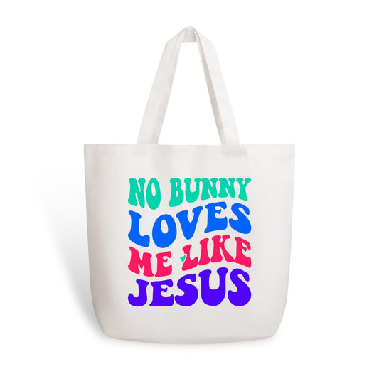 No Bunny Loves Me Like Jesus | 100% Cotton Retro Tote Bag (Single-sided Print)
