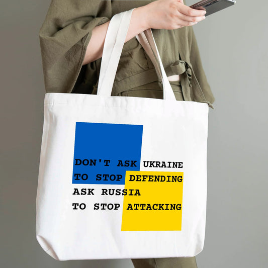 Dont Ask Ukraine - Ask Russia | 100% Cotton Tote Bag - Eco-Friendly