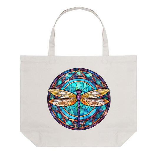 Dragonfly Stained Glass | 100% Cotton Tote Bag (Single-sided Print)