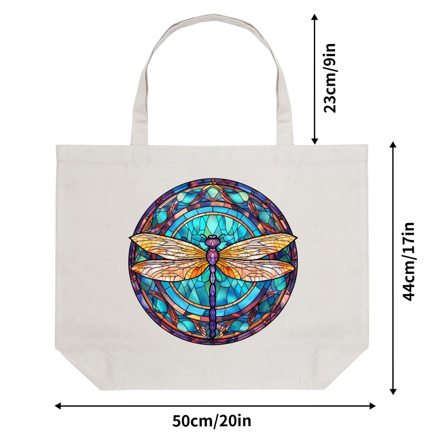 Dragonfly Stained Glass | 100% Cotton Tote Bag (Single-sided Print)