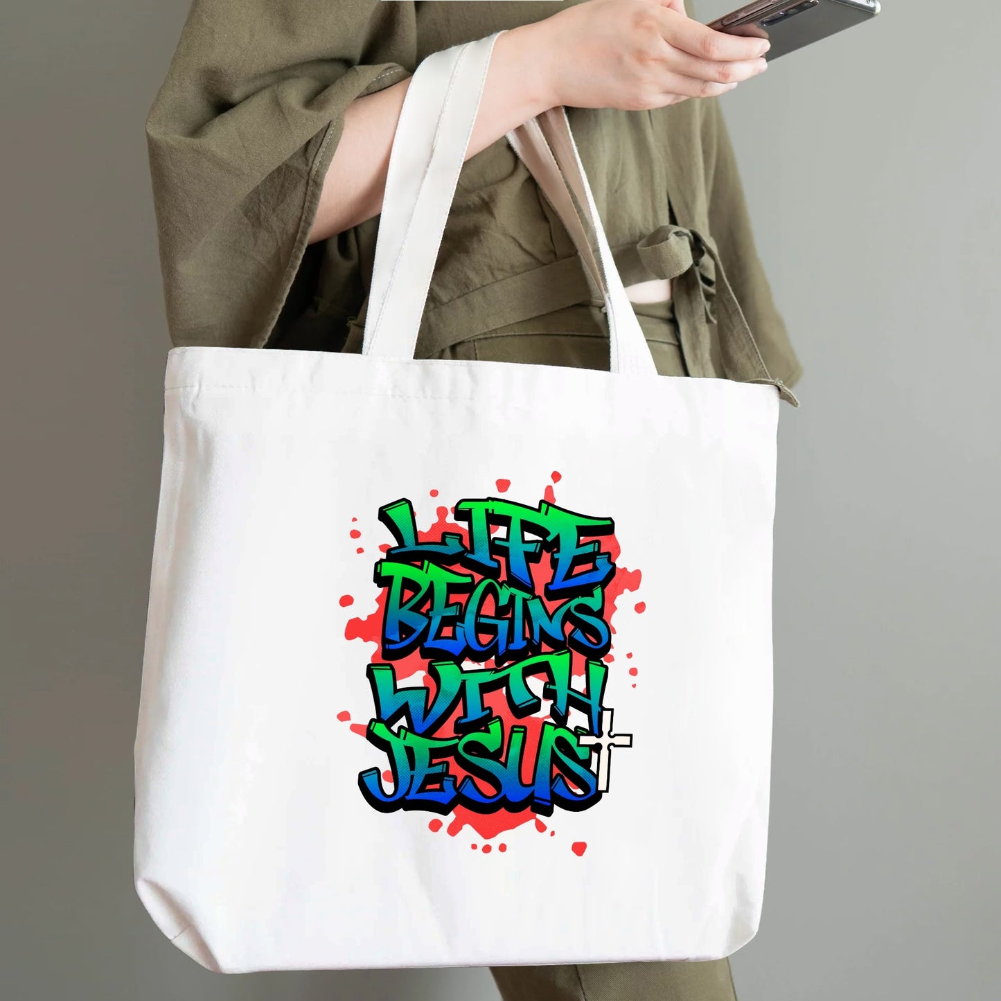 Christian Life | 100% Cotton Tote Bag (Single-sided Print)