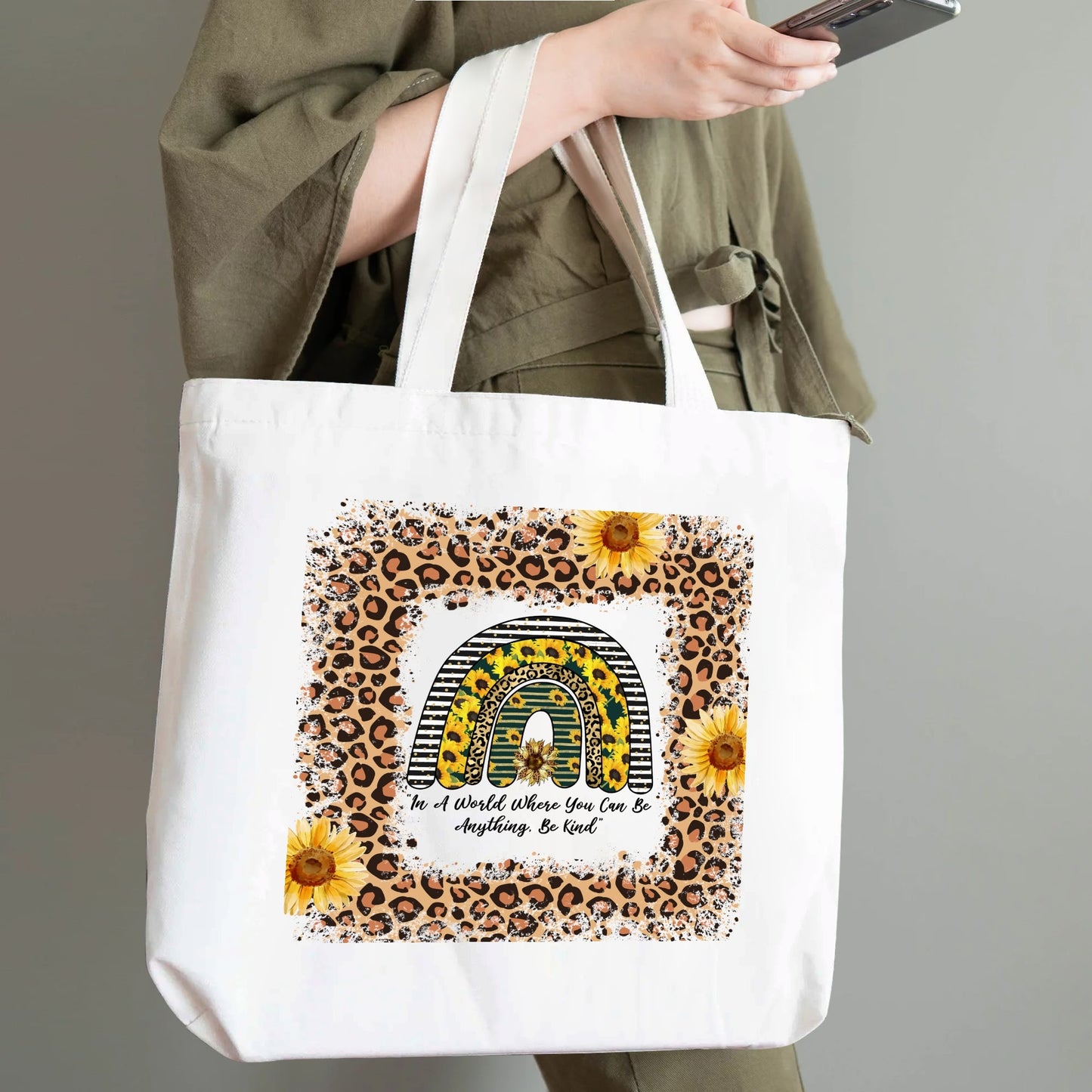 In A World Where You Can Be Anything Be Kind | 100% Cotton Tote Bag (Single-sided Print)