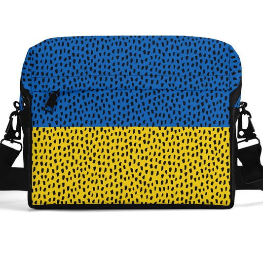 I Stand With Ukraine | Faux Leather Small Messenger Bag – Water-Resistant Everyday Organizer