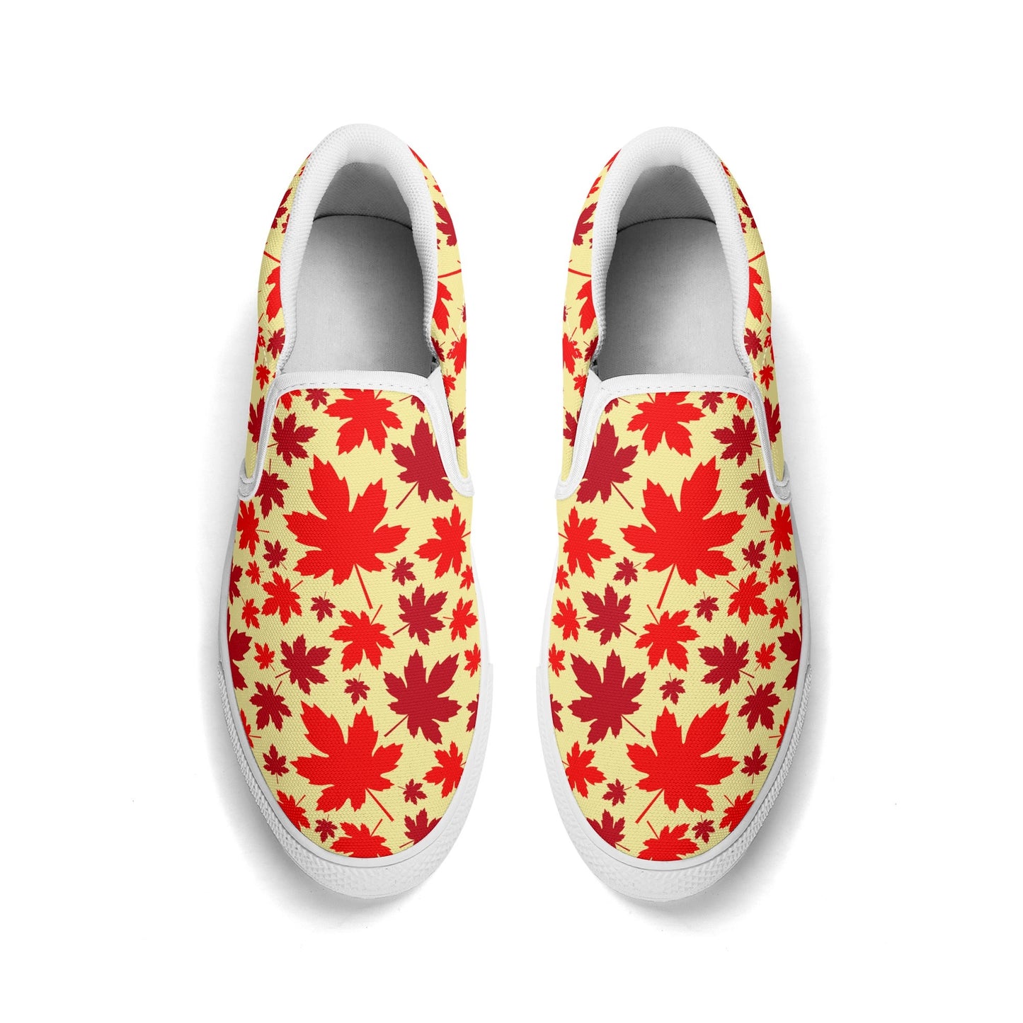 Canadian Maple Leaves | Womens Rubber Slip On Loafers - Distinct Colours