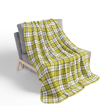 Yellow Alberta Dress Tartan - Fleece Sherpa Blanket in 2 Sizes