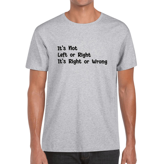 It's Not Left Or Right, It's Right Or Wrong | Men's 100% Soft Cotton T-Shirt - Bold & Comfortable