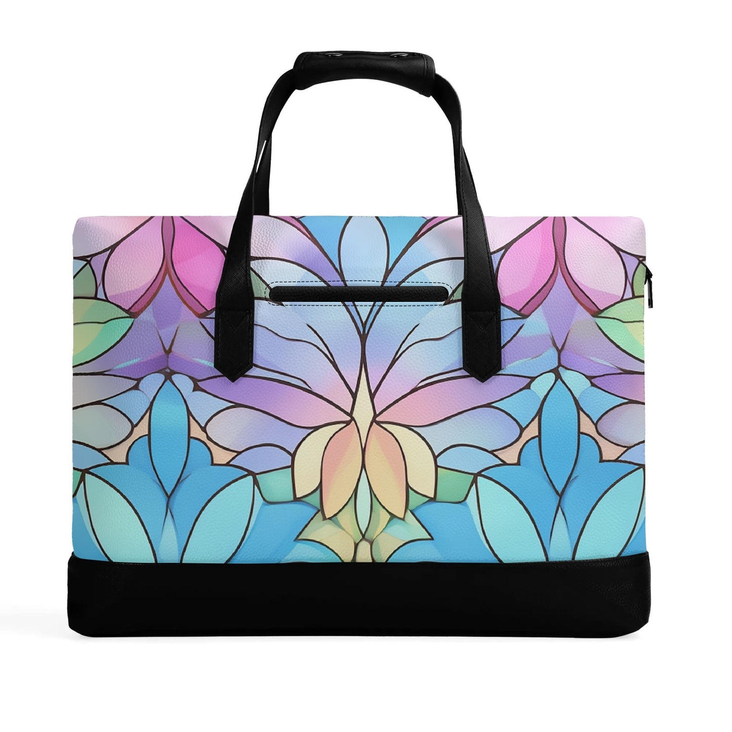Kaleidoscope Petal Dreams | Faux Leather Briefcase | Business Laptop Bag – Classic, Durable, Water-Resistant