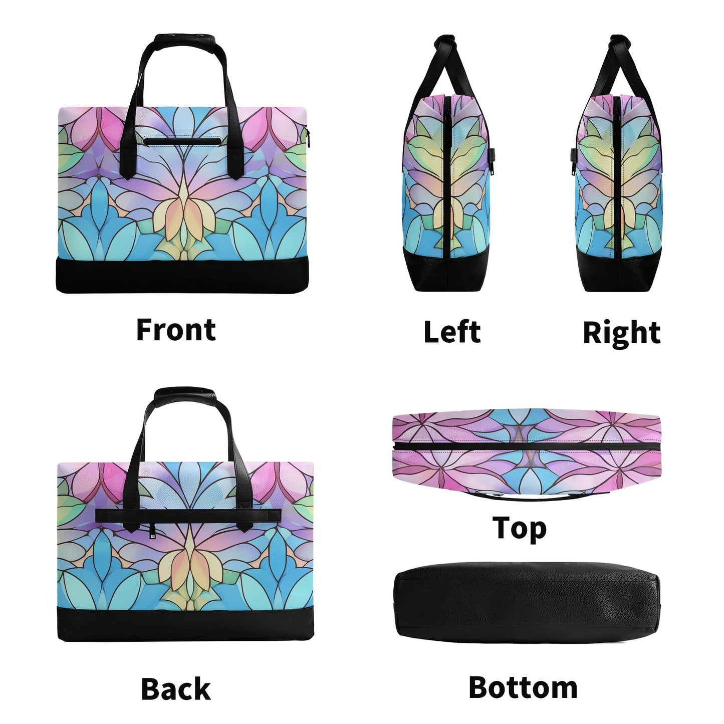 Kaleidoscope Petal Dreams | Faux Leather Briefcase | Business Laptop Bag – Classic, Durable, Water-Resistant