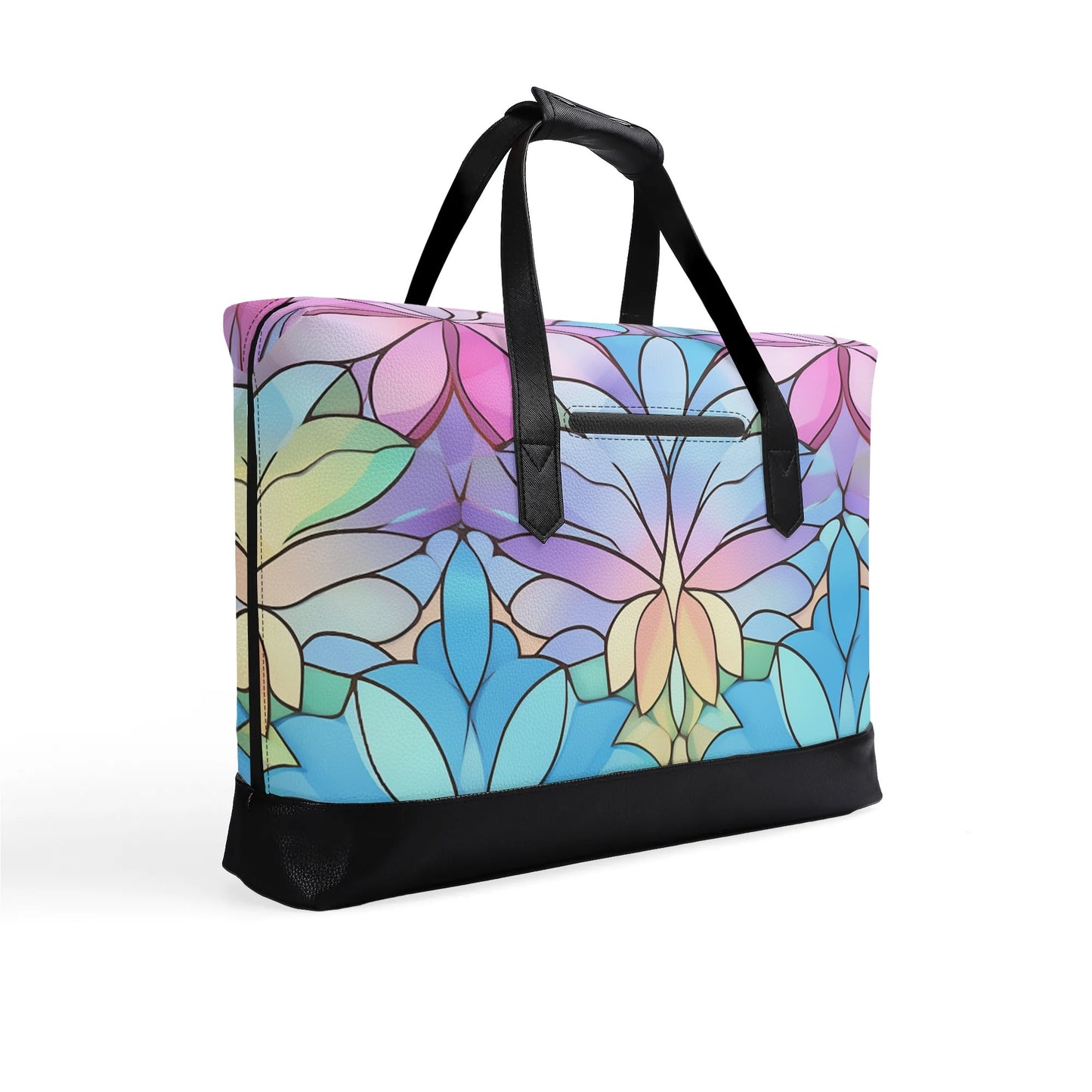 Kaleidoscope Petal Dreams | Faux Leather Briefcase | Business Laptop Bag – Classic, Durable, Water-Resistant