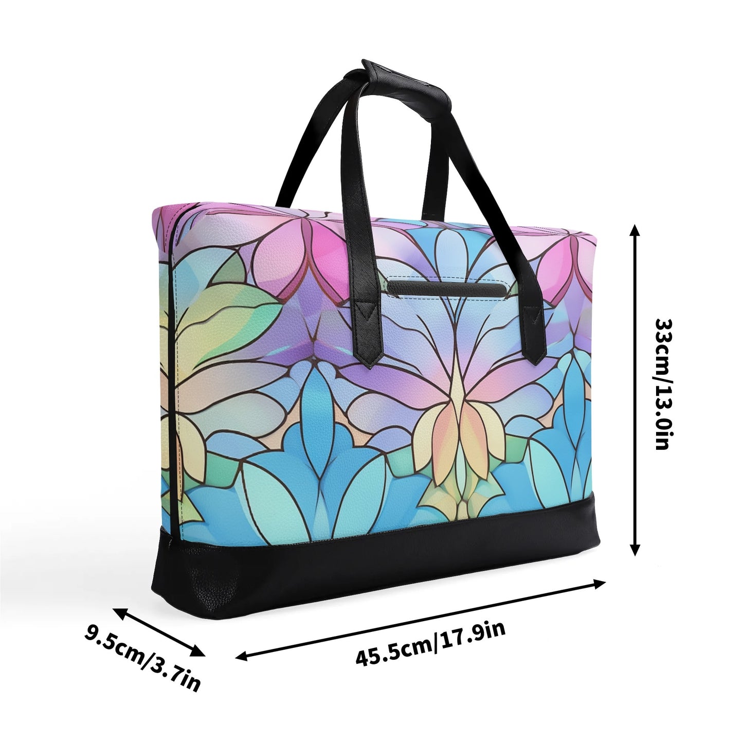Kaleidoscope Petal Dreams | Faux Leather Briefcase | Business Laptop Bag – Classic, Durable, Water-Resistant