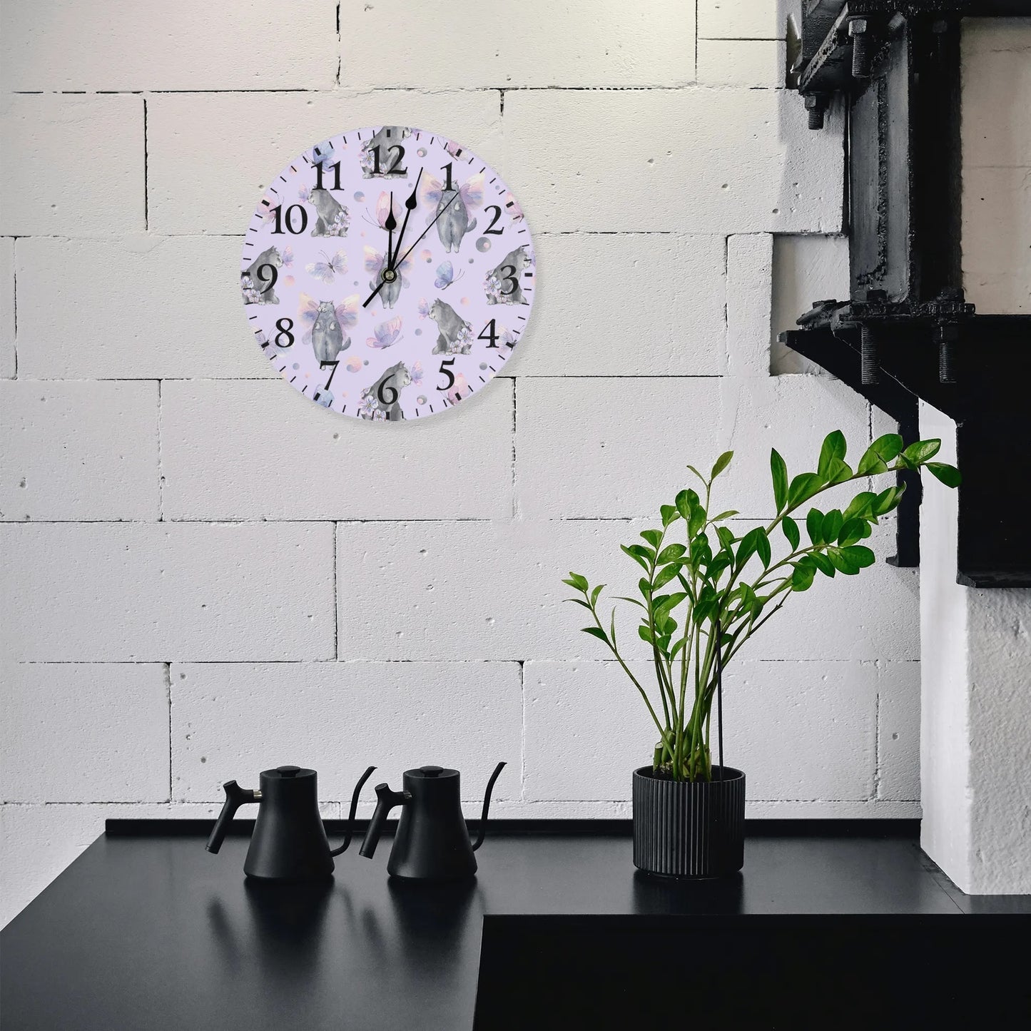 Angel Kitties | Wall Clock Decoration - Clear & Crisp Time Telling