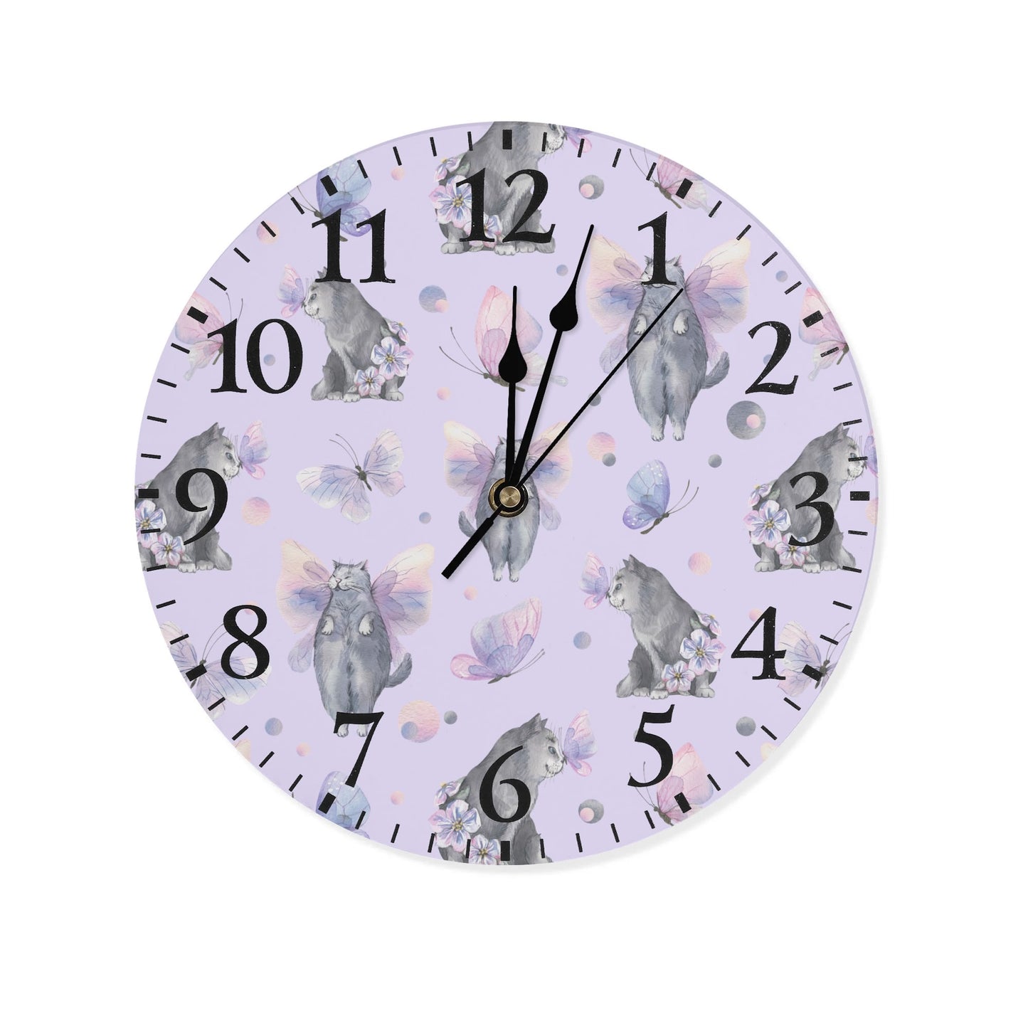 Angel Kitties | Wall Clock Decoration - Clear & Crisp Time Telling