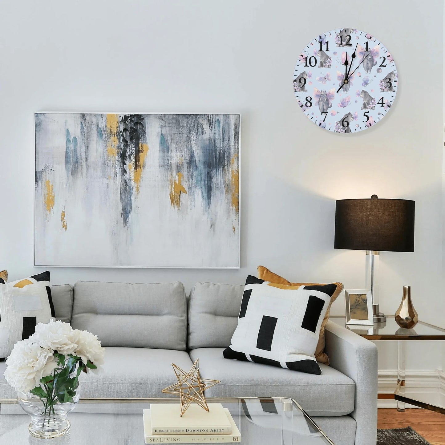 Angel Kitties | Wall Clock Decoration - Clear & Crisp Time Telling