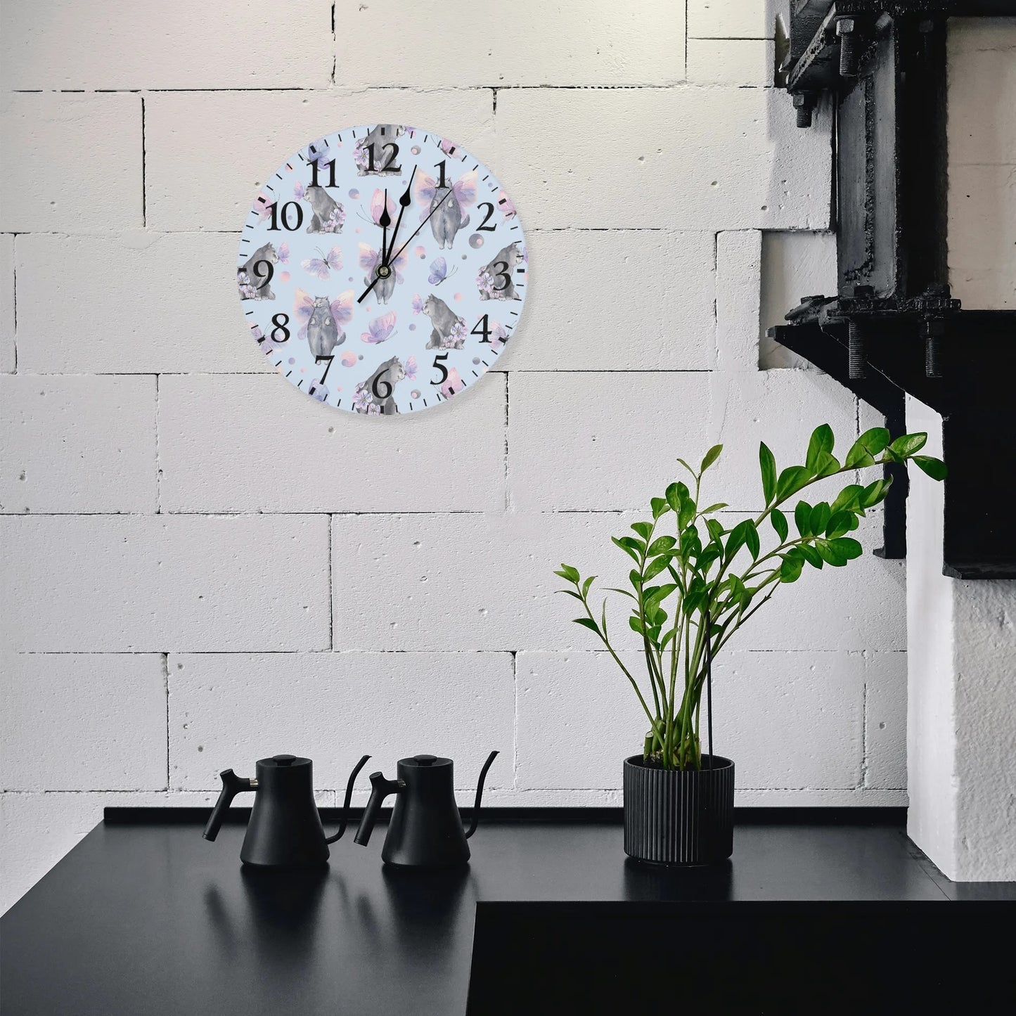 Angel Kitties | Wall Clock Decoration - Clear & Crisp Time Telling