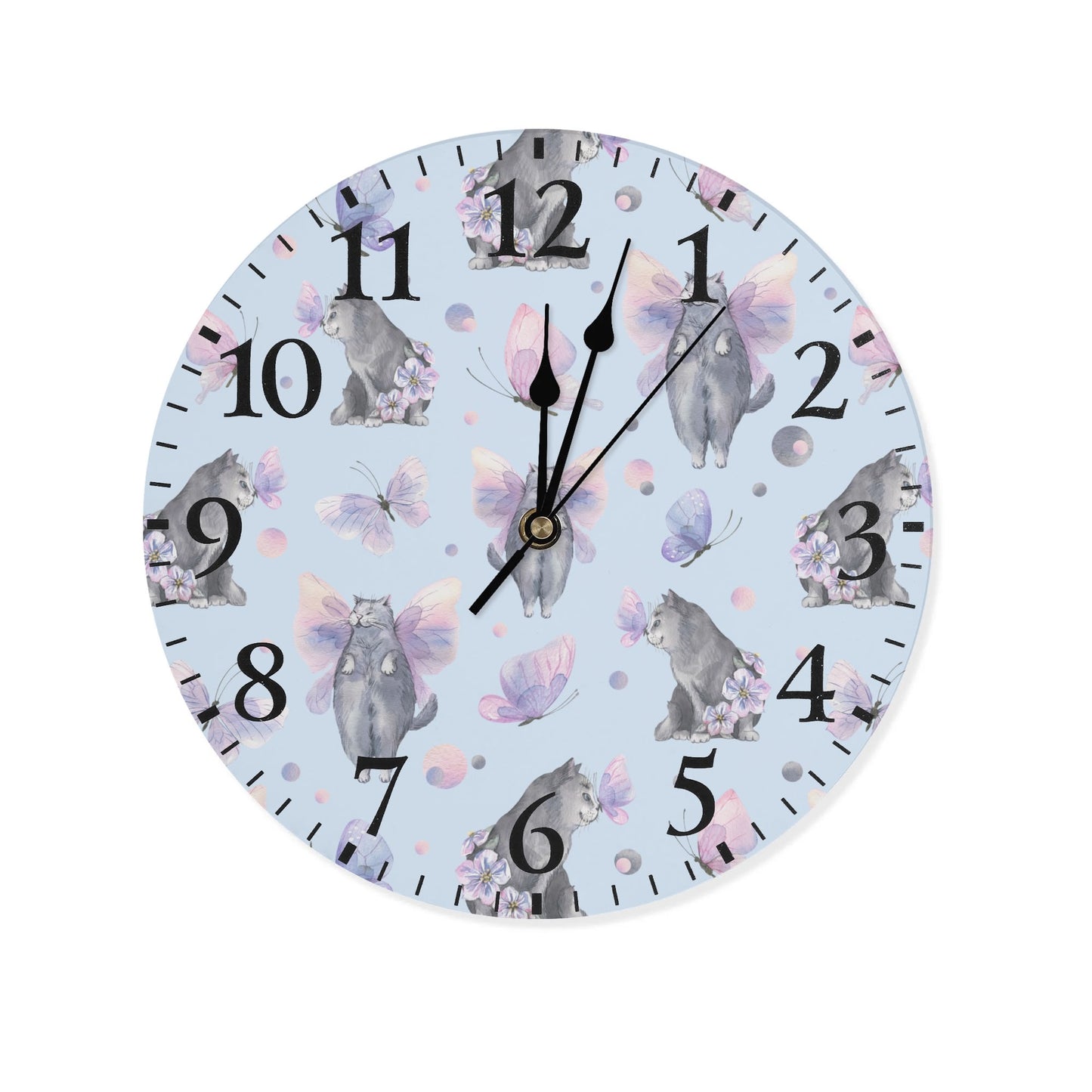 Angel Kitties | Wall Clock Decoration - Clear & Crisp Time Telling