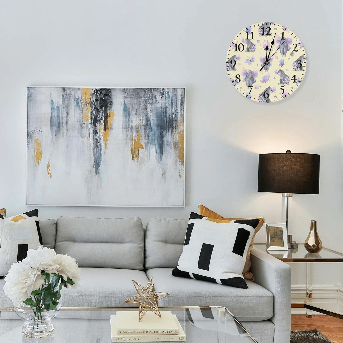 Angel Kitties | Wall Clock Decoration - Clear & Crisp Time Telling