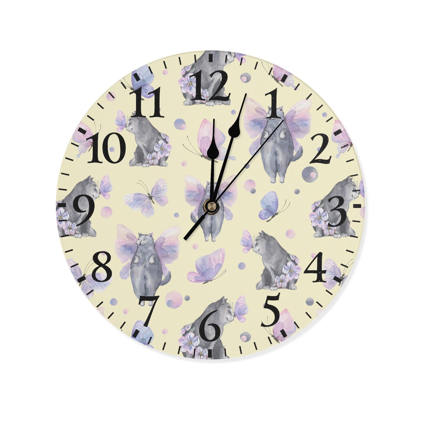 Angel Kitties | Wall Clock Decoration - Clear & Crisp Time Telling