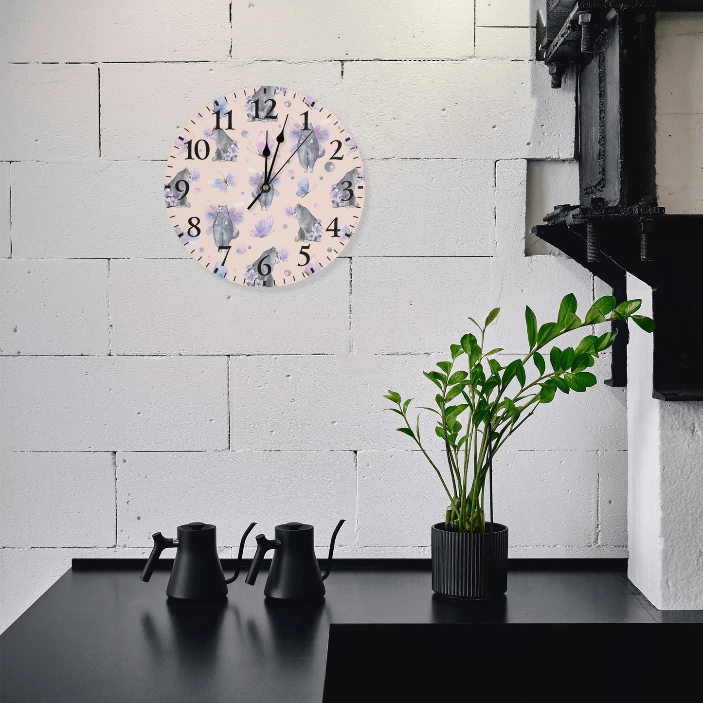 Angel Kitties | Wall Clock Decoration - Clear & Crisp Time Telling