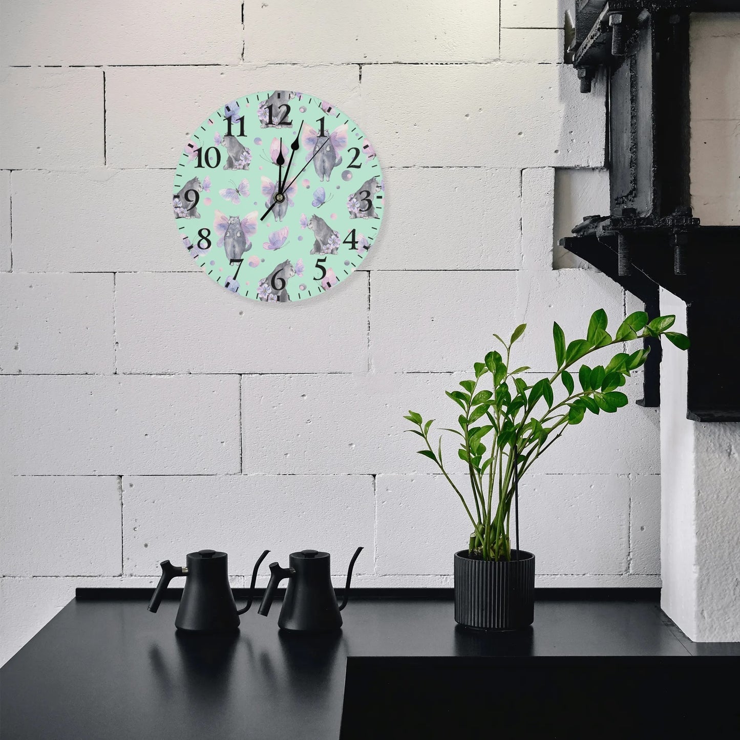 Angel Kitties | Wall Clock Decoration - Clear & Crisp Time Telling