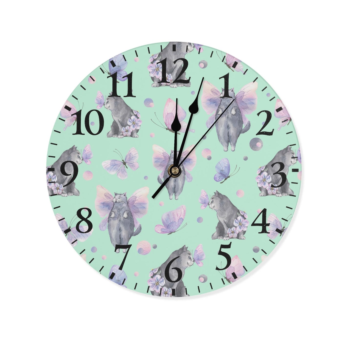 Angel Kitties | Wall Clock Decoration - Clear & Crisp Time Telling