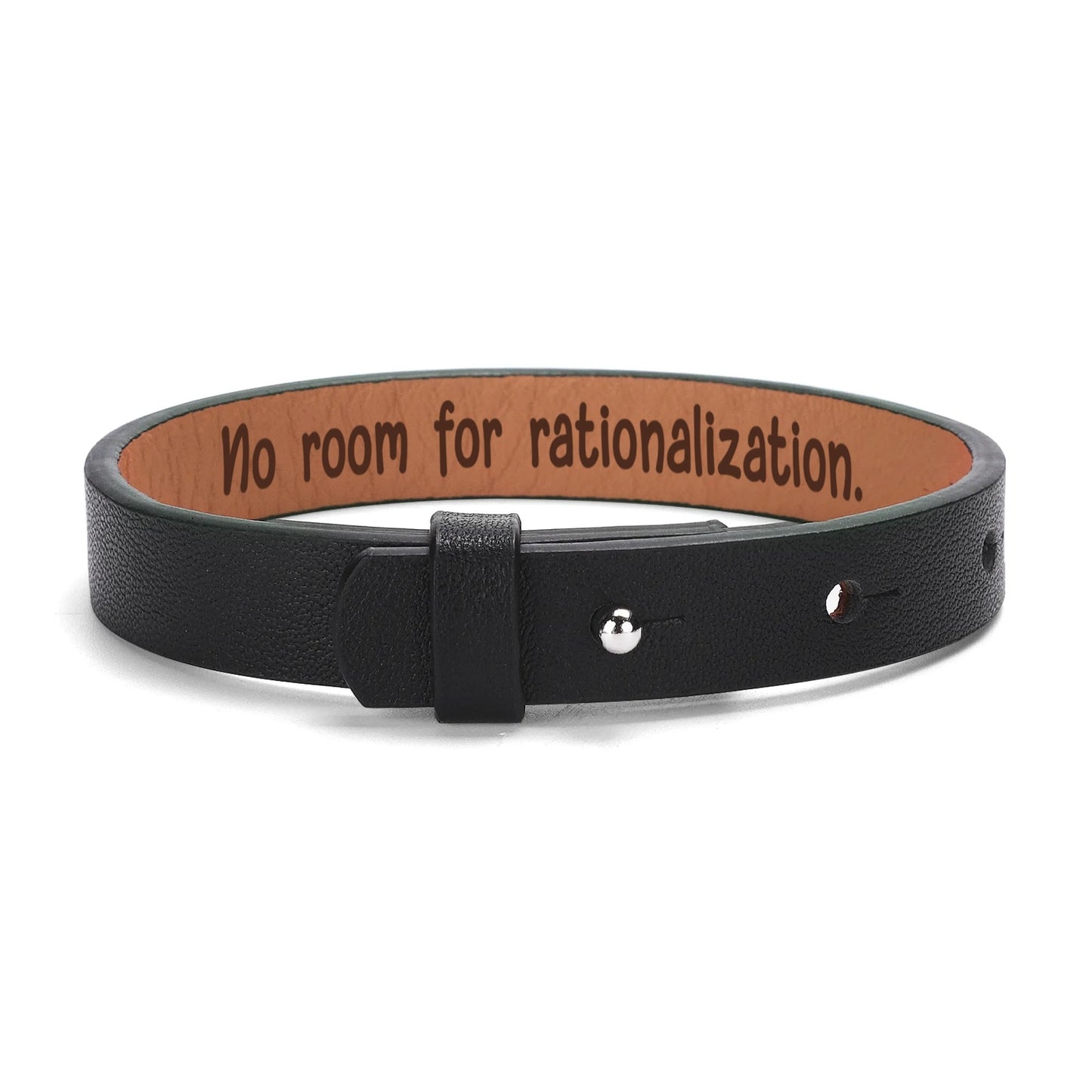 No Compromise | Mens Engraved Cuff Bracelet - Bold Words, Clear Path