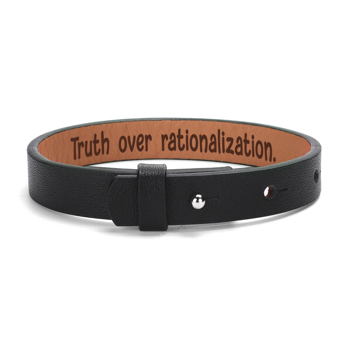 No Compromise | Mens Engraved Cuff Bracelet - Bold Words, Clear Path