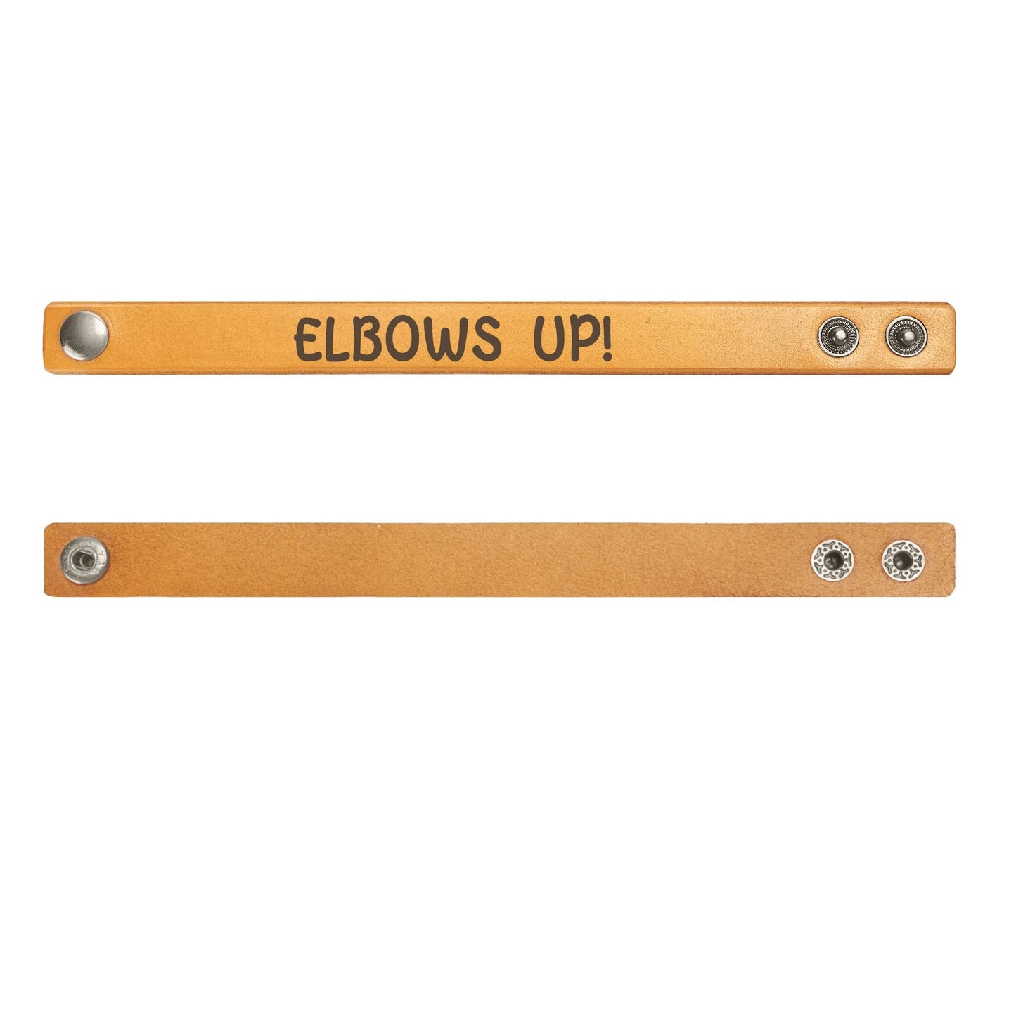 Black or Yellow | ELBOWS UP! Engraved Cuff Bracelet – Bold Style, Lasting Messages