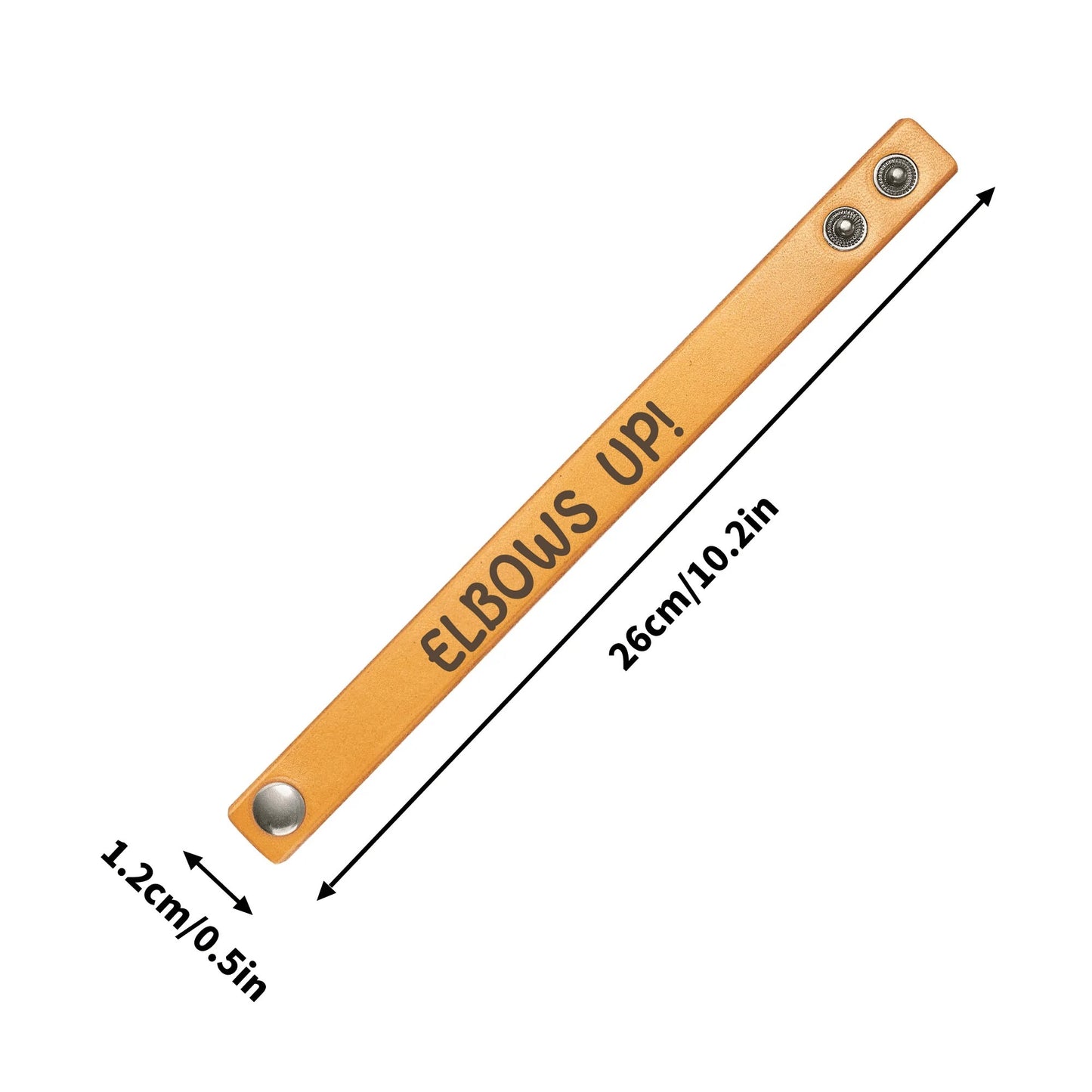 Black or Yellow | ELBOWS UP! Engraved Cuff Bracelet – Bold Style, Lasting Messages