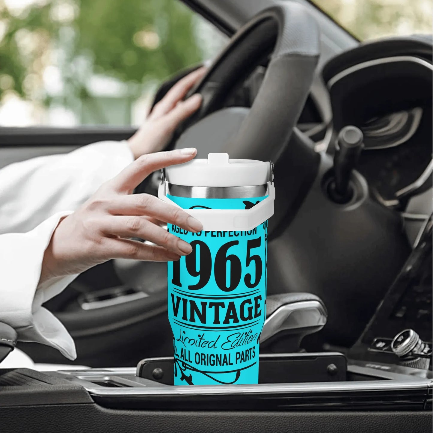 Aged to Perfection 1965 Vintage | 30oz Stainless Steel Travel Mug - Black Font