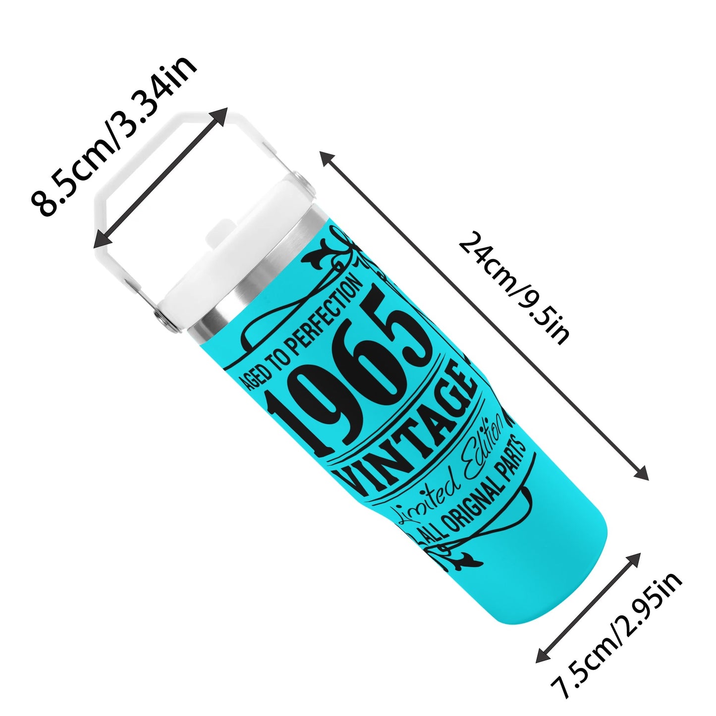 Aged to Perfection 1965 Vintage | 30oz Stainless Steel Travel Mug - Black Font