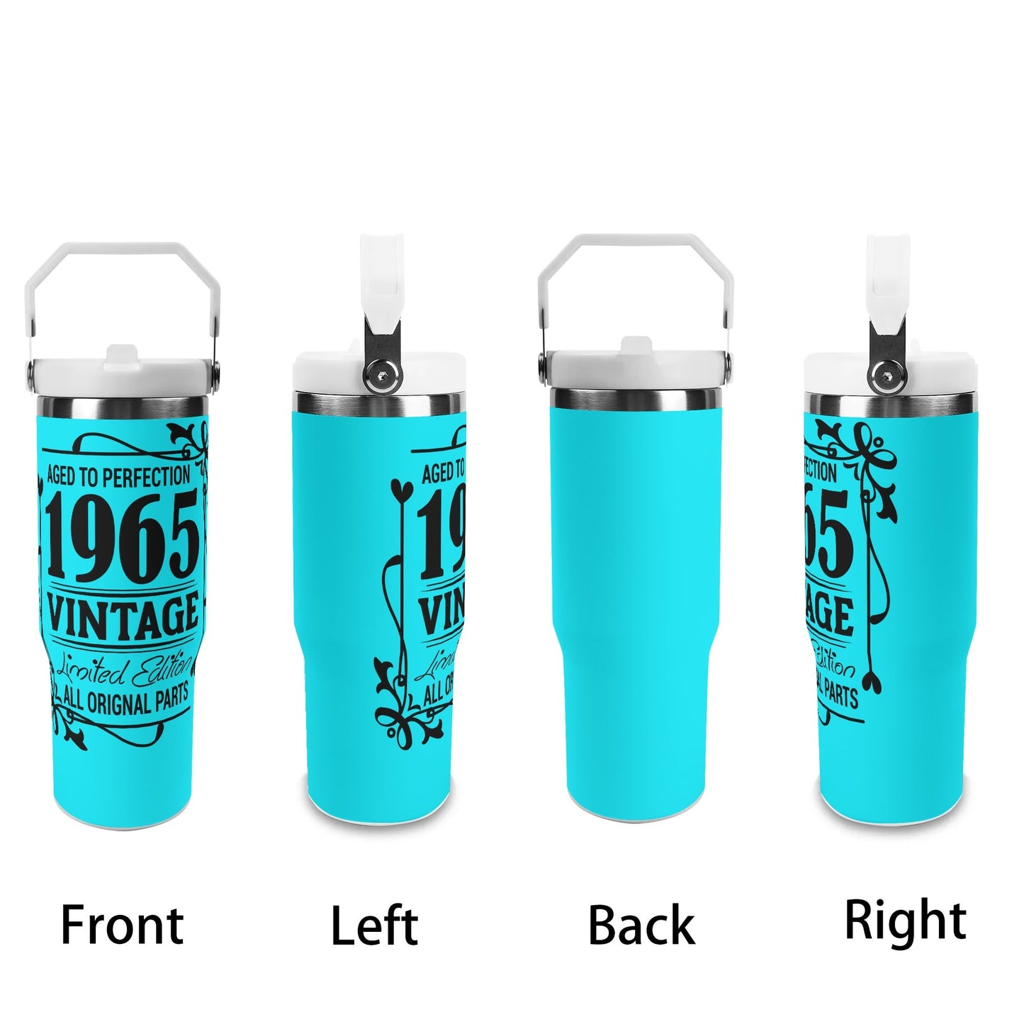 Aged to Perfection 1965 Vintage | 30oz Stainless Steel Travel Mug - Black Font