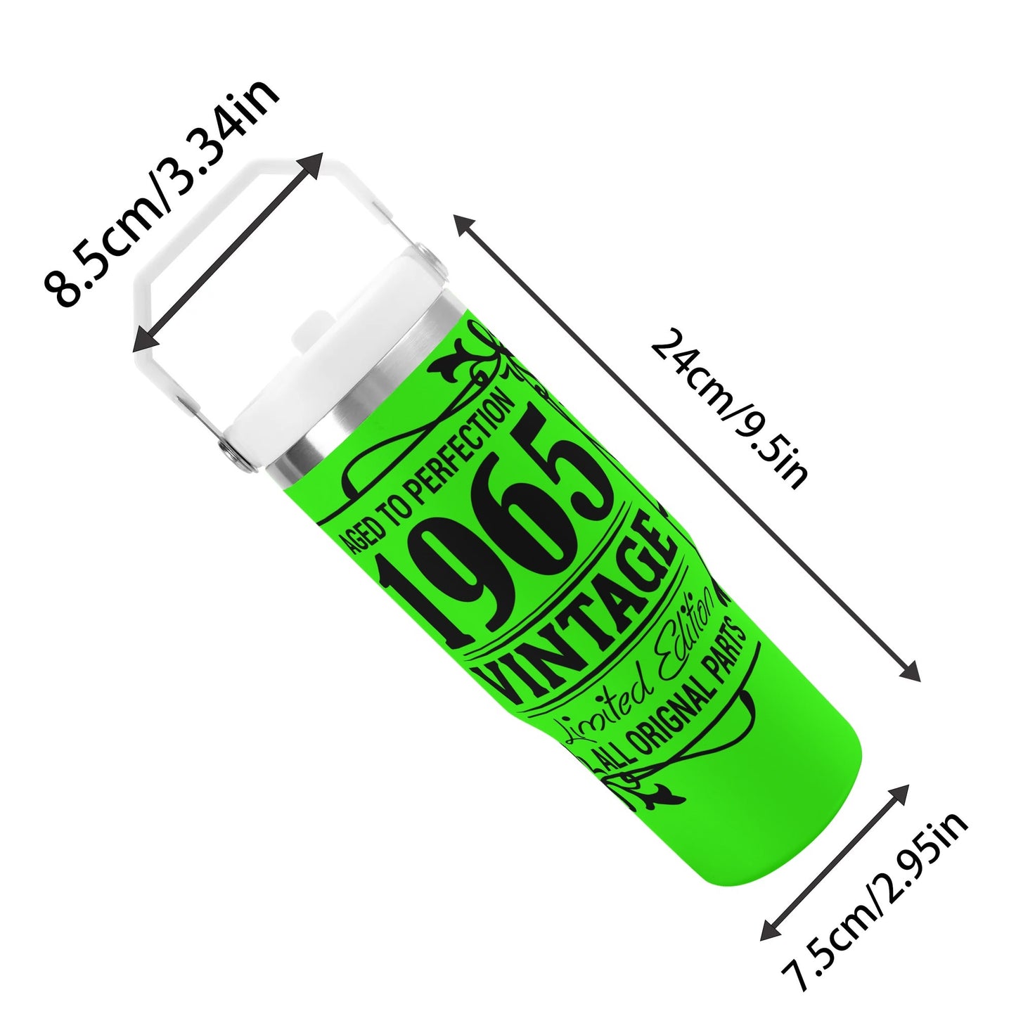 Aged to Perfection 1965 Vintage | 30oz Stainless Steel Travel Mug - Black Font