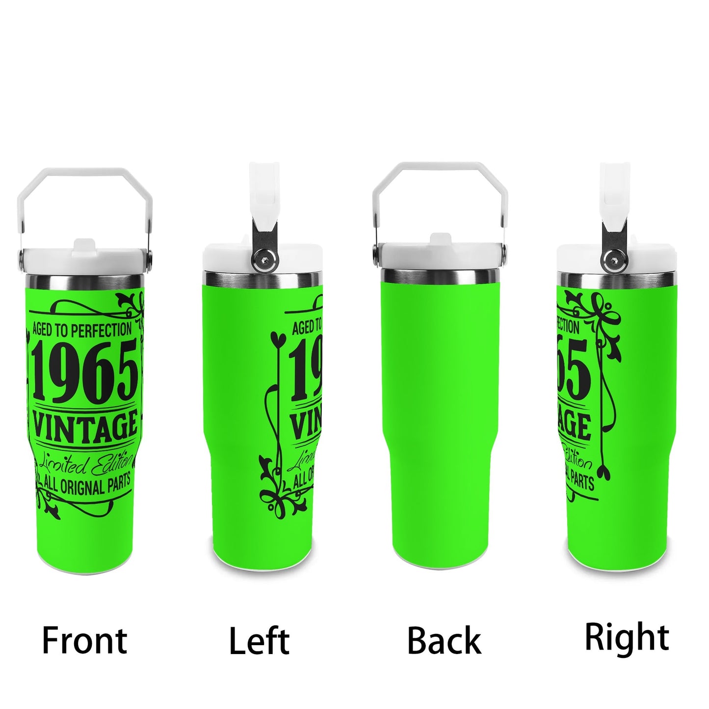 Aged to Perfection 1965 Vintage | 30oz Stainless Steel Travel Mug - Black Font