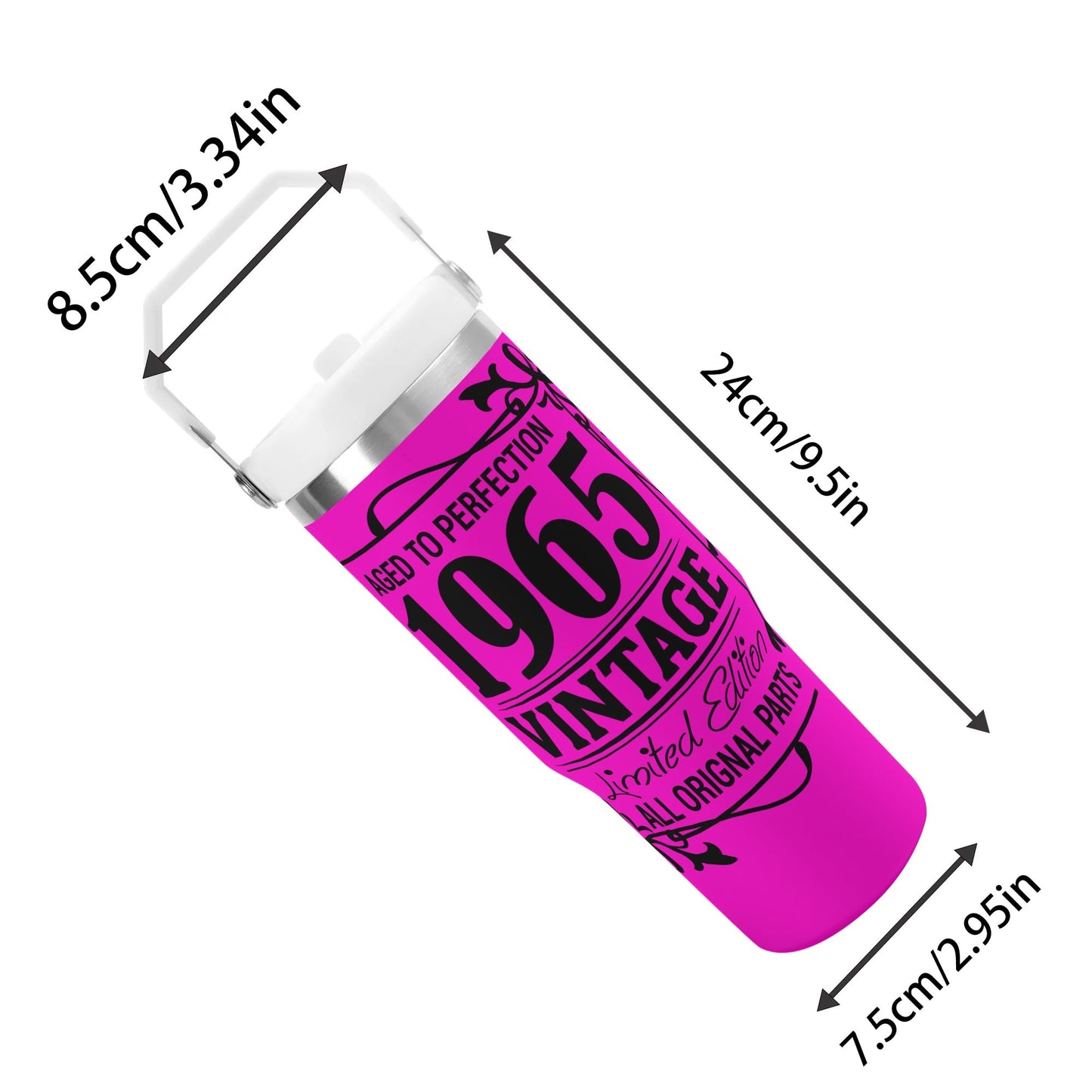 Aged to Perfection 1965 Vintage | 30oz Stainless Steel Travel Mug - Black Font