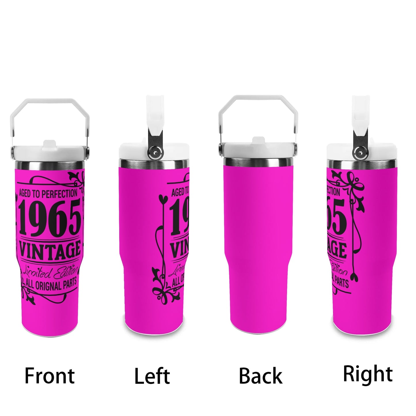 Aged to Perfection 1965 Vintage | 30oz Stainless Steel Travel Mug - Black Font