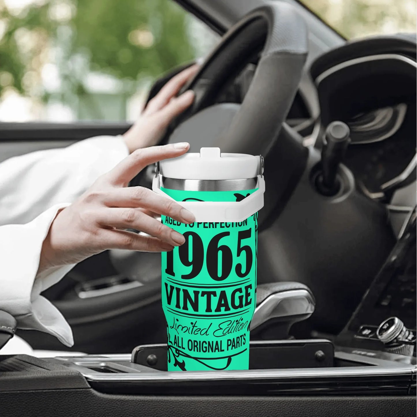 Aged to Perfection 1965 Vintage | 30oz Stainless Steel Travel Mug - Black Font