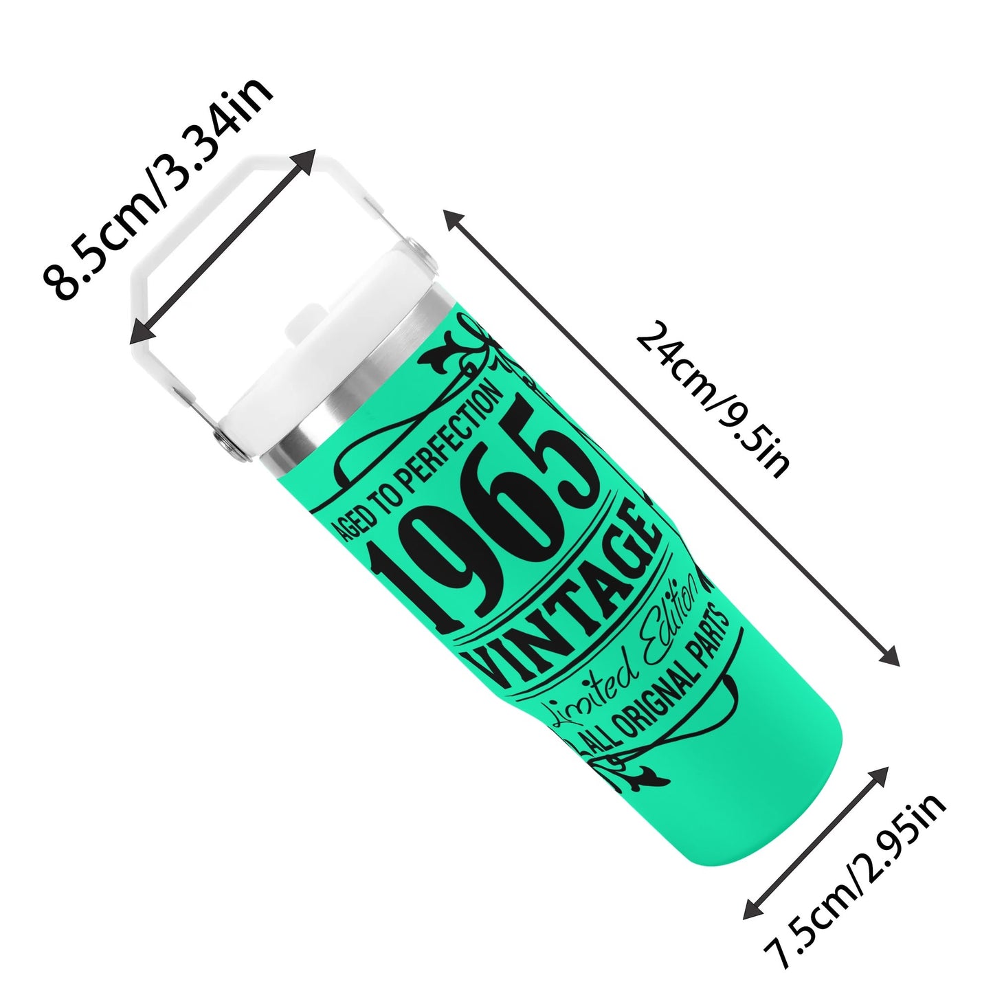 Aged to Perfection 1965 Vintage | 30oz Stainless Steel Travel Mug - Black Font