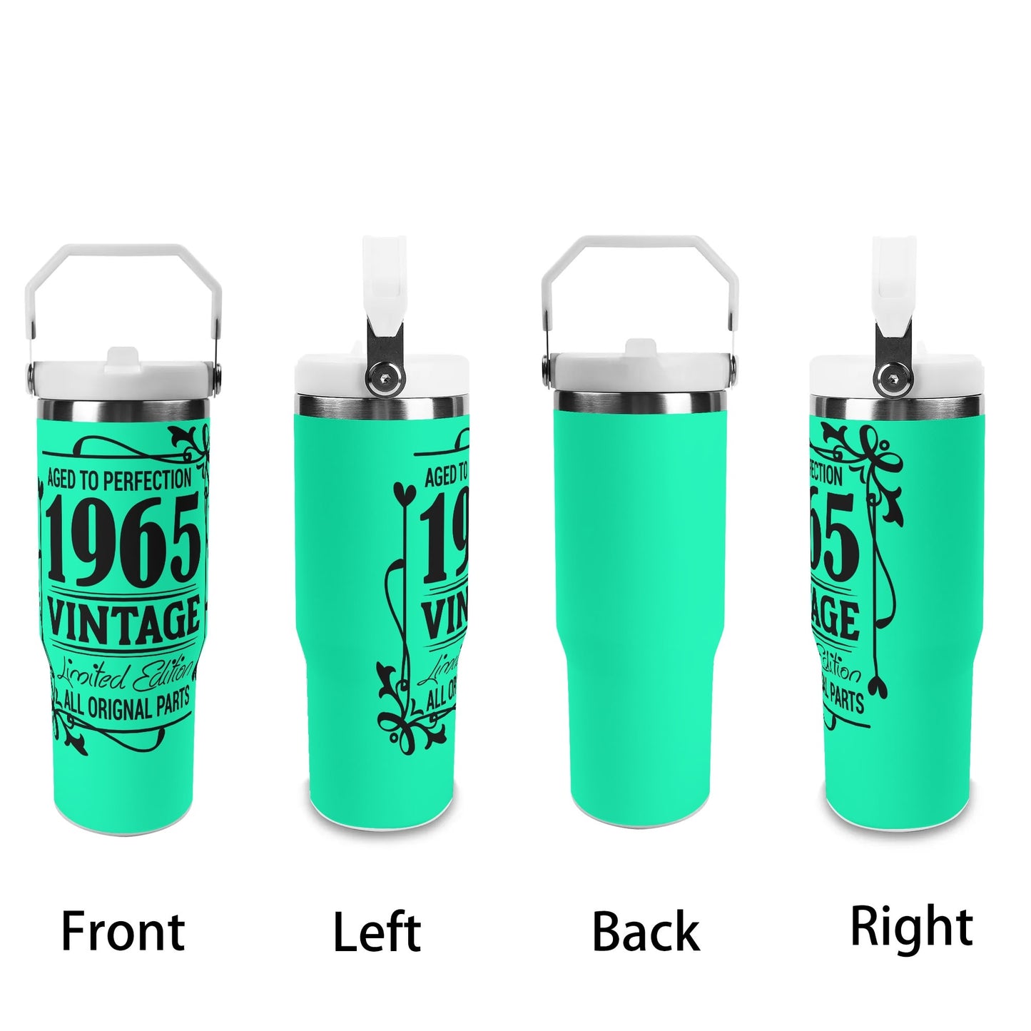 Aged to Perfection 1965 Vintage | 30oz Stainless Steel Travel Mug - Black Font