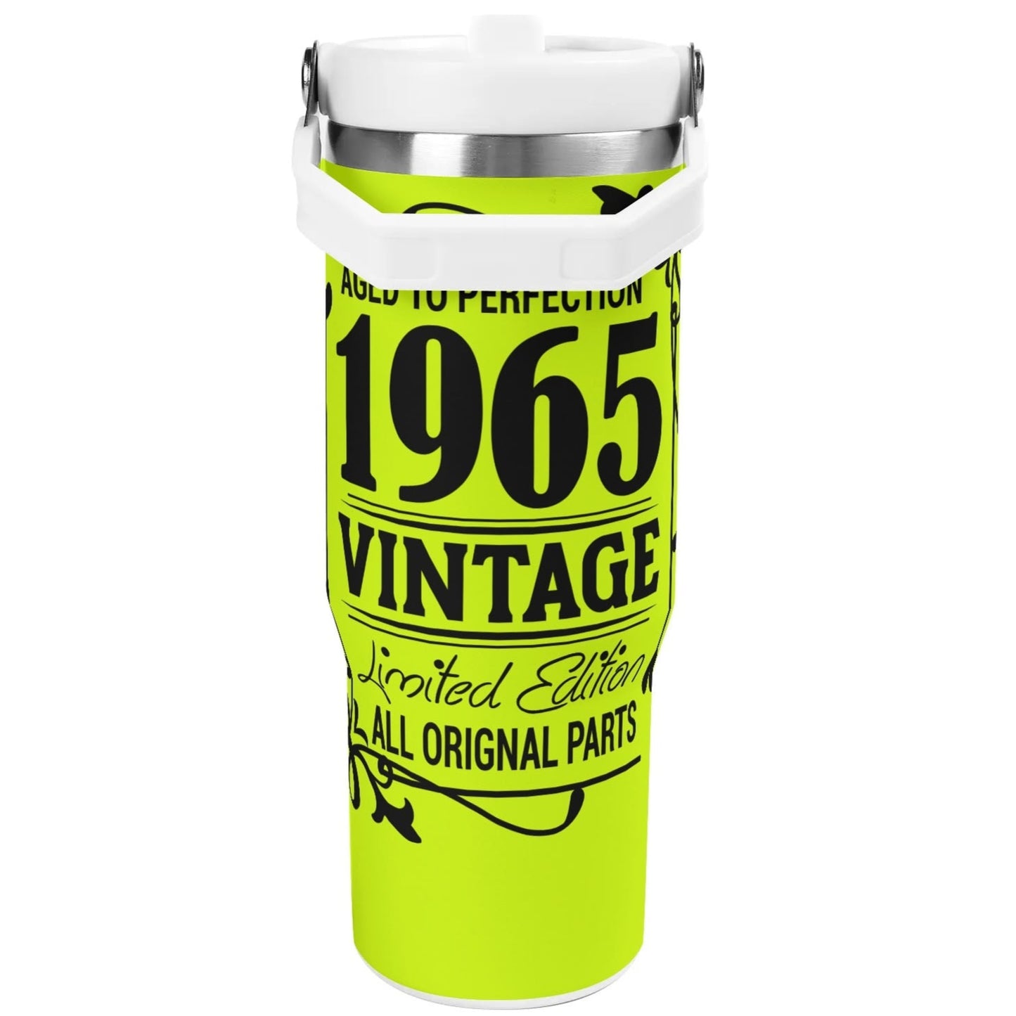 Aged to Perfection 1965 Vintage | 30oz Stainless Steel Travel Mug - Black Font