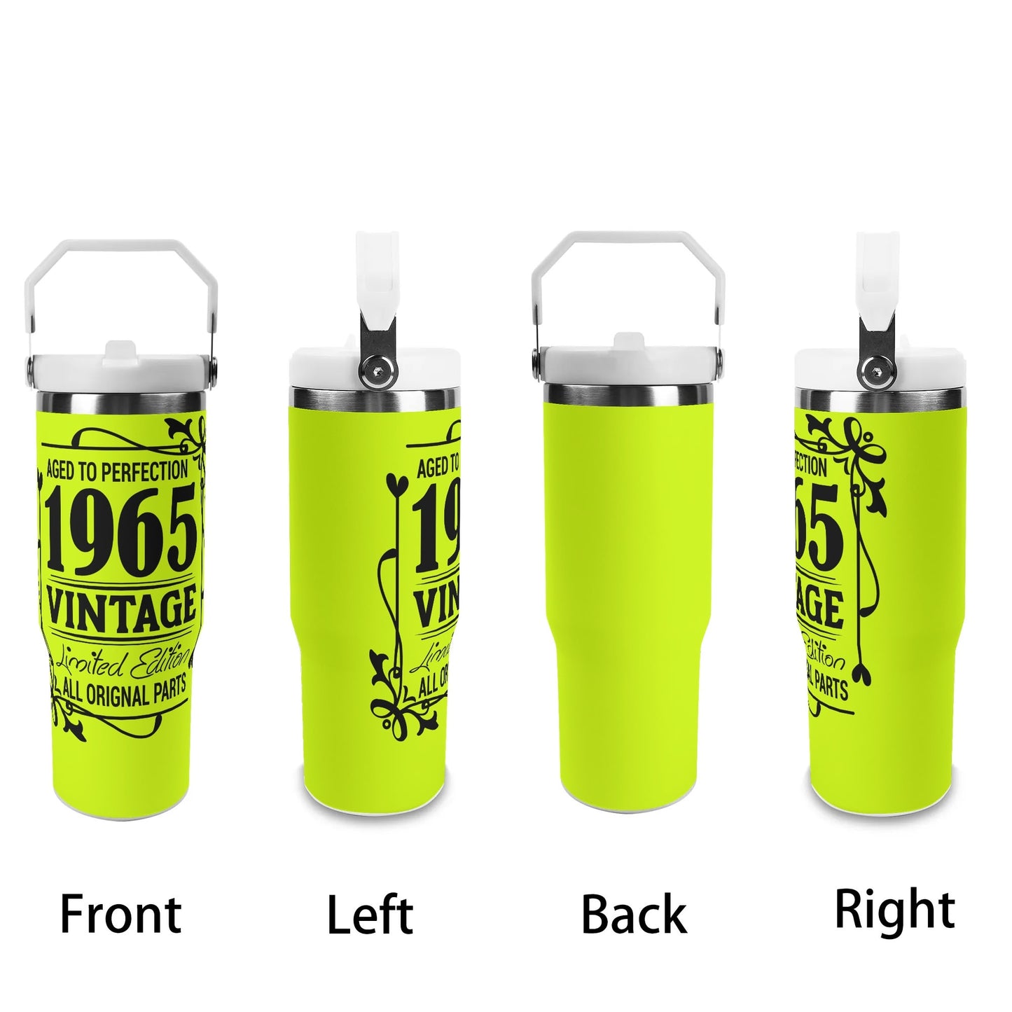 Aged to Perfection 1965 Vintage | 30oz Stainless Steel Travel Mug - Black Font